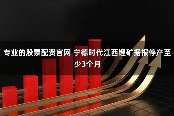 专业的股票配资官网 宁德时代江西锂矿据报停产至少3个月