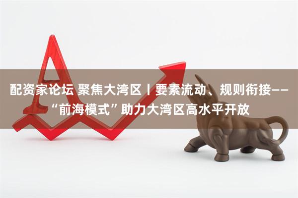 配资家论坛 聚焦大湾区丨要素流动、规则衔接——“前海模式”助力大湾区高水平开放